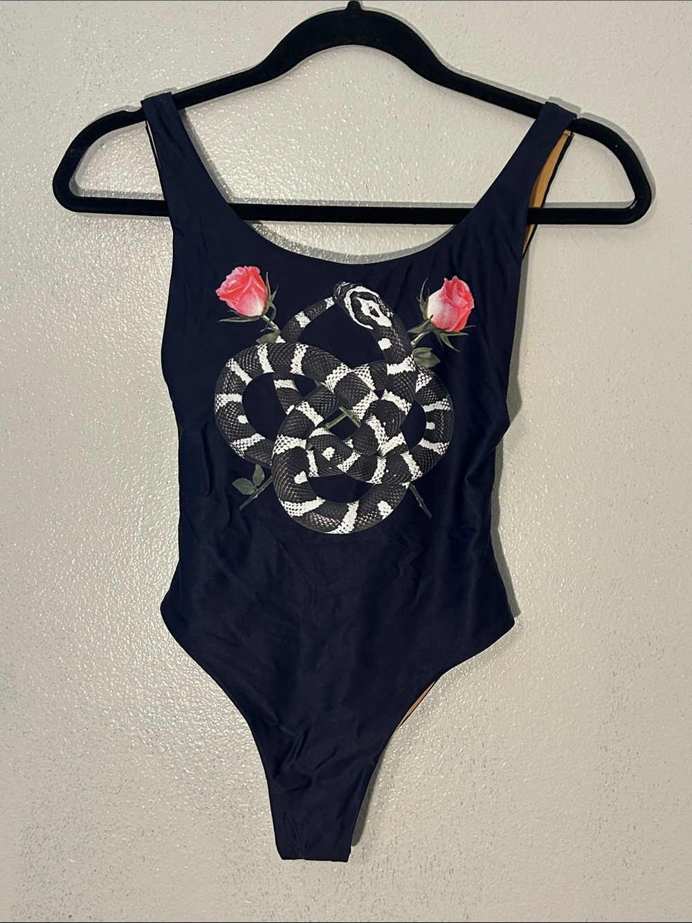 Wildfox Two-Tone Swim Piece in Navy and Beige